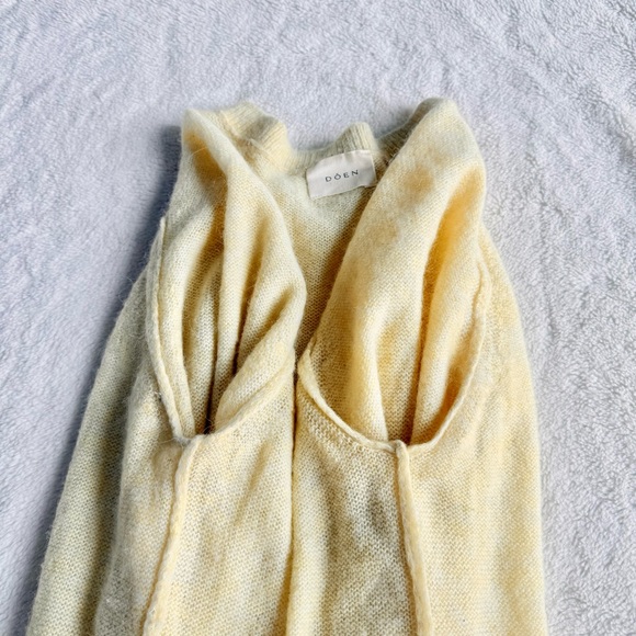Doen Petra Alpaca Blend Dandelion Yellow Button Long Sleeve Cardigan M - Picture 9 of 12